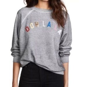 WILDFOX Ooh La La Sommers Sweater Heather Gray Size XS (GUC) Soft Fleece Lined